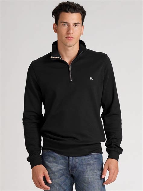 burberry half zip pullover black|Men’s Designer Hoodies & Sweatshirts .